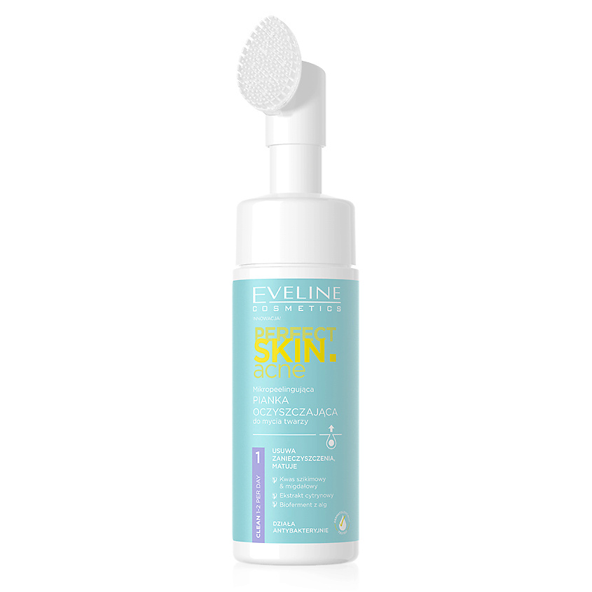 EVELINE Пилинг-пенка для умывания PERFECT SKIN ACNE с микроотшелушивающим эффектом – фото 3