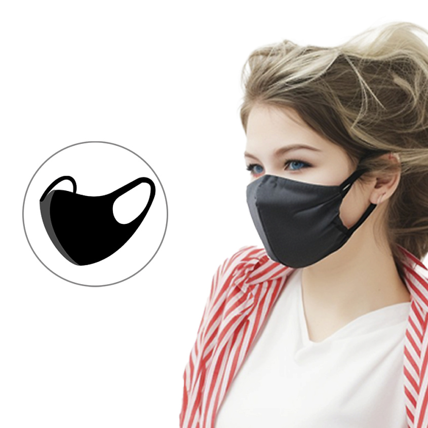 DIZAO 3D Fashion Mask Многоразовая профилактическая маска (черная) – фото 3