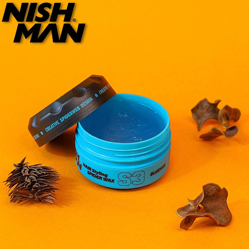 NISHMAN Воск-паутинка для волос S3 Blue web – фото 3
