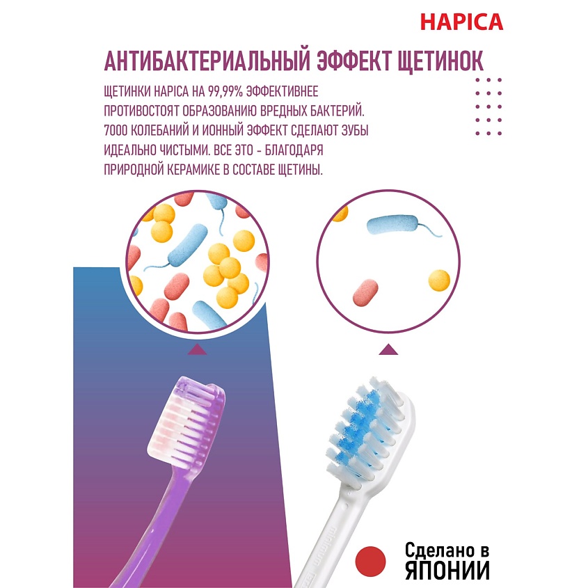 HAPICA Cменные ионные насадки BRT-11 с щетинками одинаковой длины – фото 3