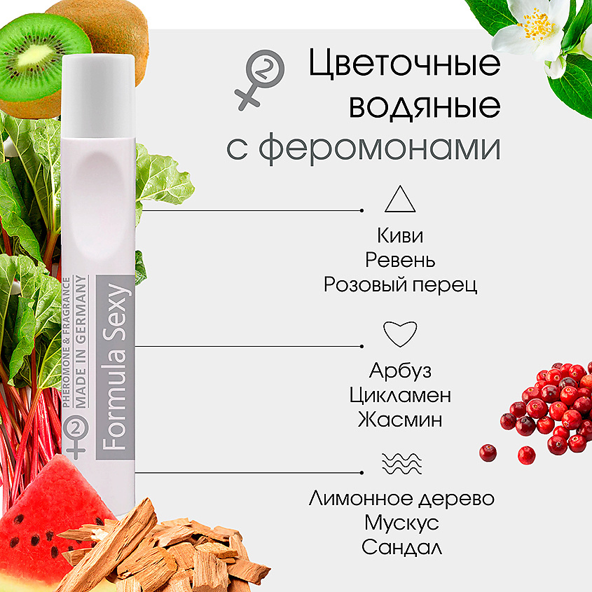 FORMULA SEXY Парфюмерное масло с феромонами №2 киви арбуз жасмин сандал – фото 2
