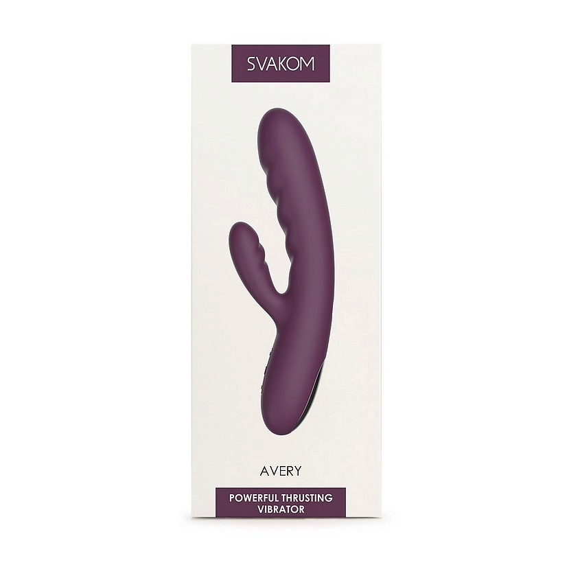SVAKOM Возвратно-поступательный вибратор со стимулятором клитора Avery Lilac – фото 4