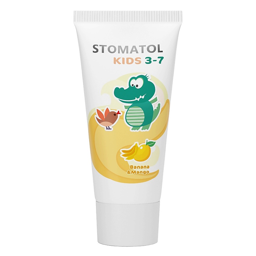 STOMATOL KIDS Зубная паста детская c 3 лет со вкусом Банан и манго защита от кариеса – фото 1
