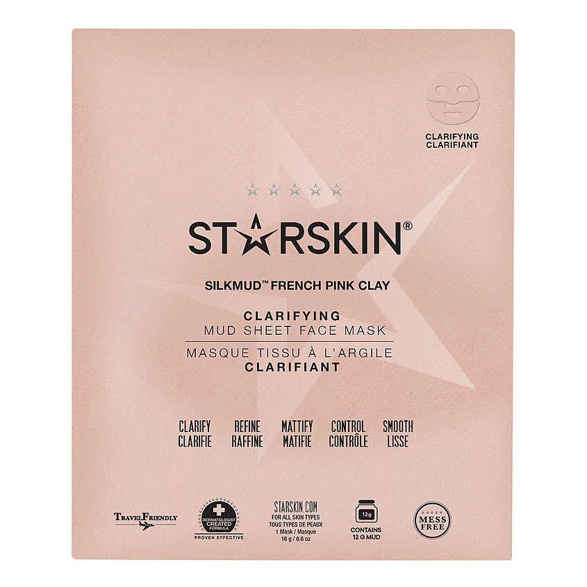 STARSKIN Маска для лица очищающая с французской розовой глиной – фото 2