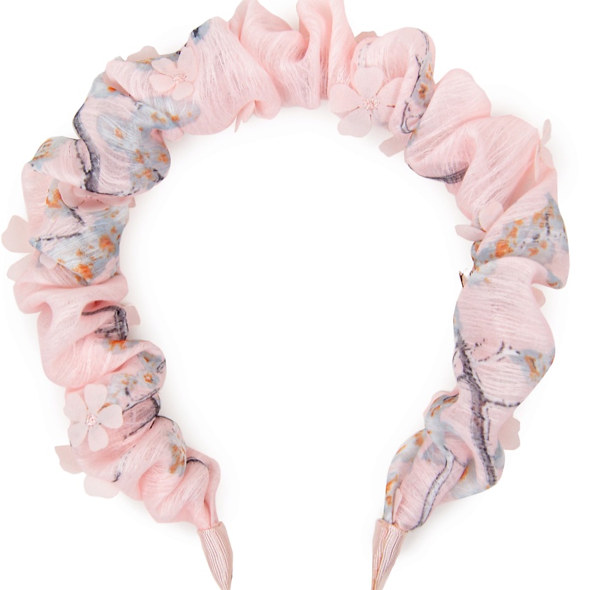 SHOVV Ободок со сборкой розового цвета из органзы с аппликацией – фото 1