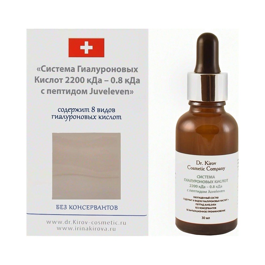 DR. KIROV COSMETIC COMPANY Система Гиалуроновых Кислот 2200 кДа - 0,8 кДа с пептидом Juveleven – фото 1