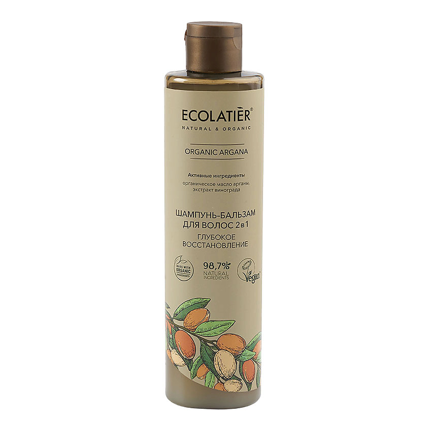 ECOLATIER Шампунь-бальзам для волос 2 в 1 ORGANIC ARGANA – фото 1