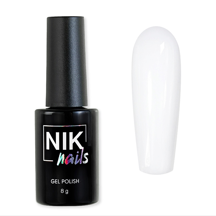 NIK NAILS Гель-лак для ногтей белый глянцевый – фото 2