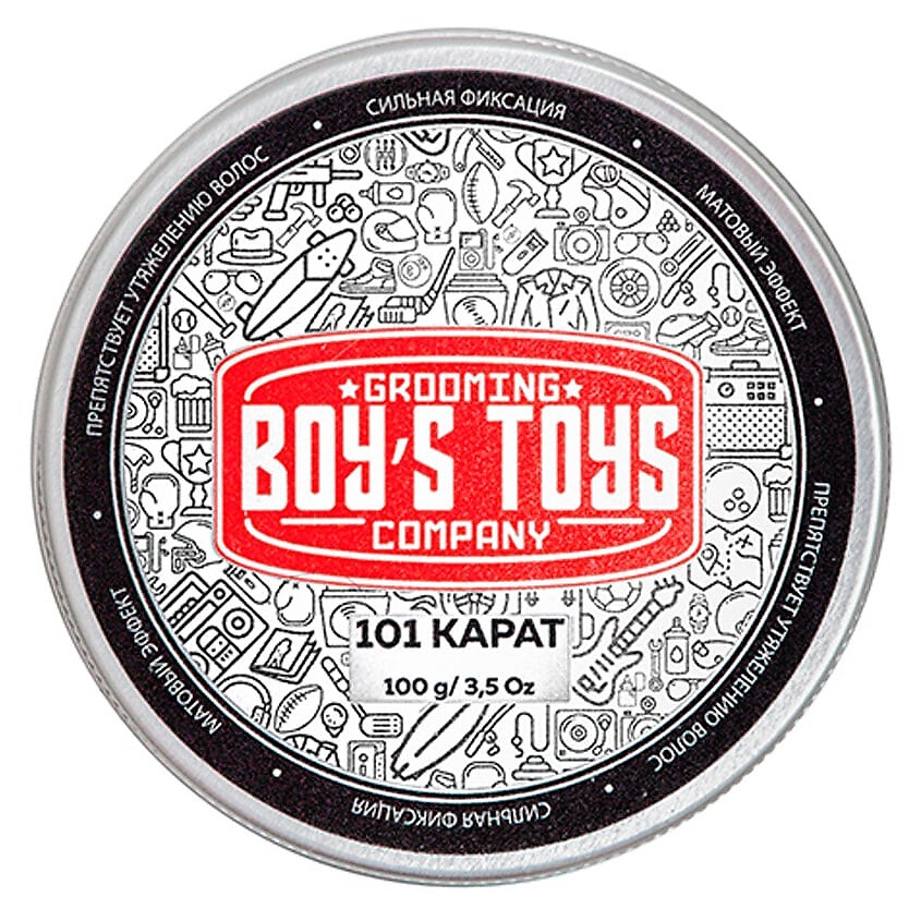 BOY'S TOYS Паста для укладки волос высокой фиксации с низким уровнем блеска 101 карат – фото 1