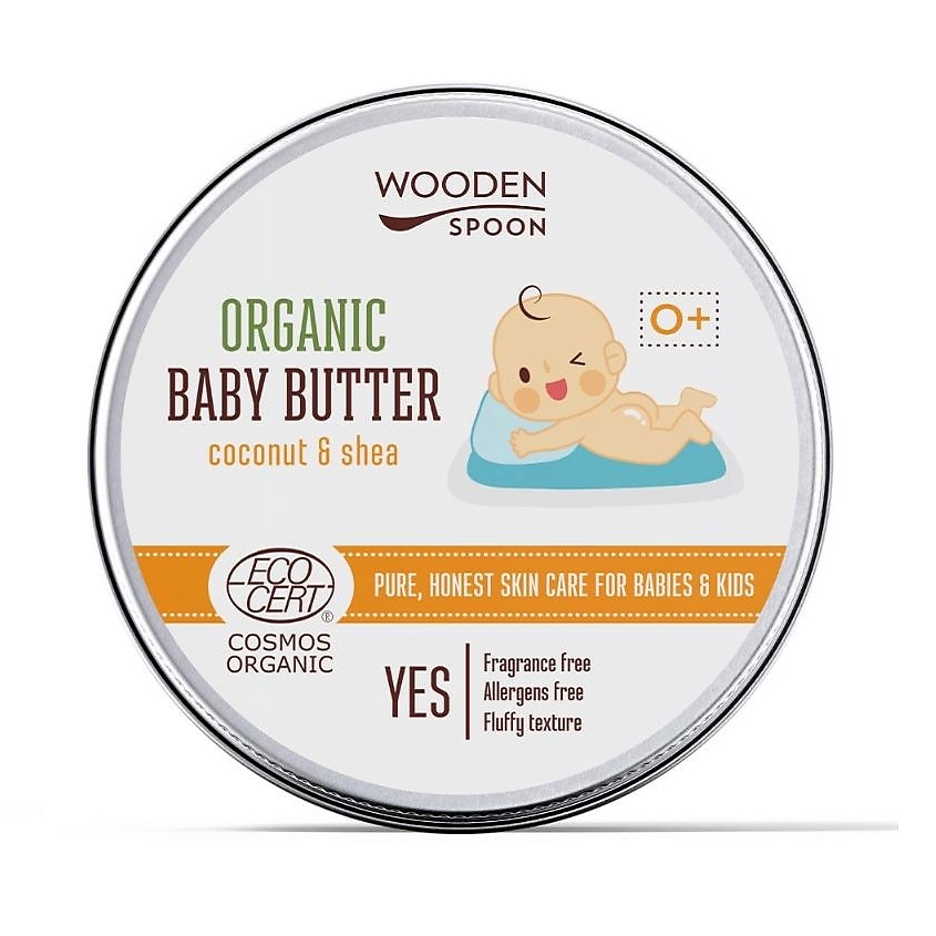 WOODEN SPOON Масло для тела детское Кокос и масло Ши Organic Baby Butter Coconut & Shea – фото 2