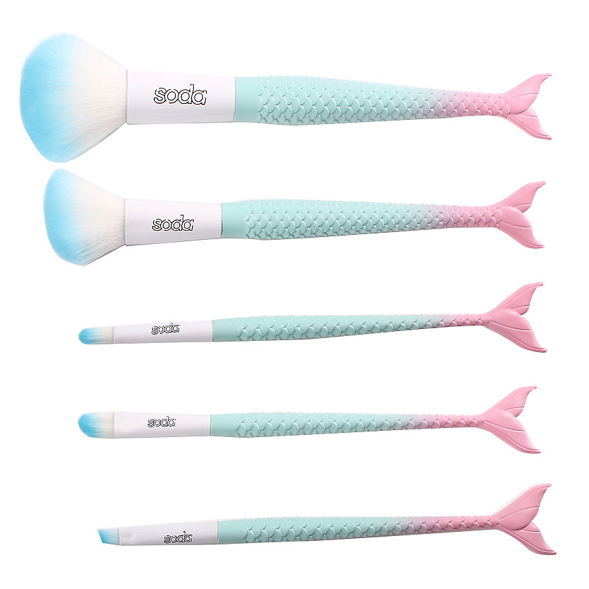 SODA BRUSH SET #mermaidtails НАБОР КИСТЕЙ ДЛЯ МАКИЯЖА 5 ШТ. – фото 2