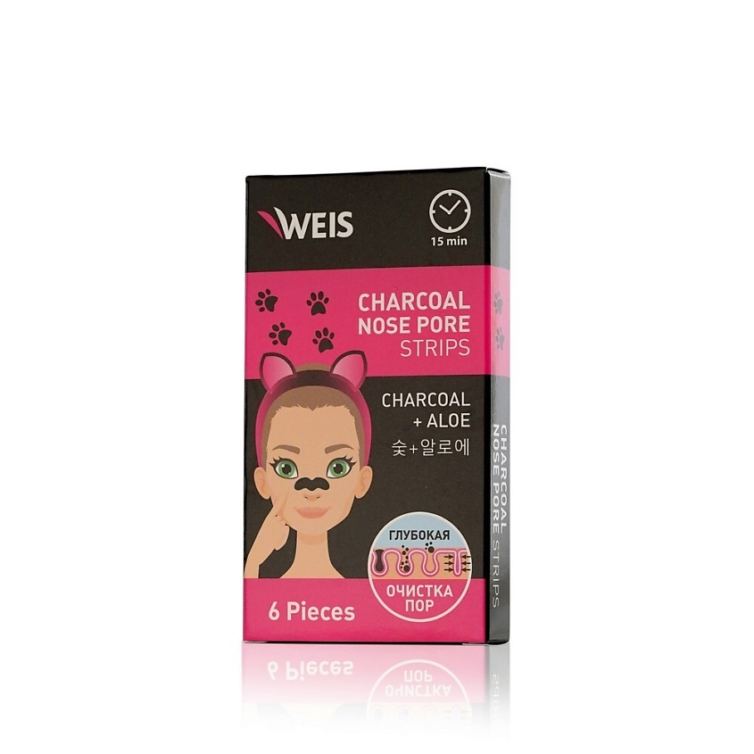 WEIS Полоски для носа очищающие с угольной пудрой – фото 2