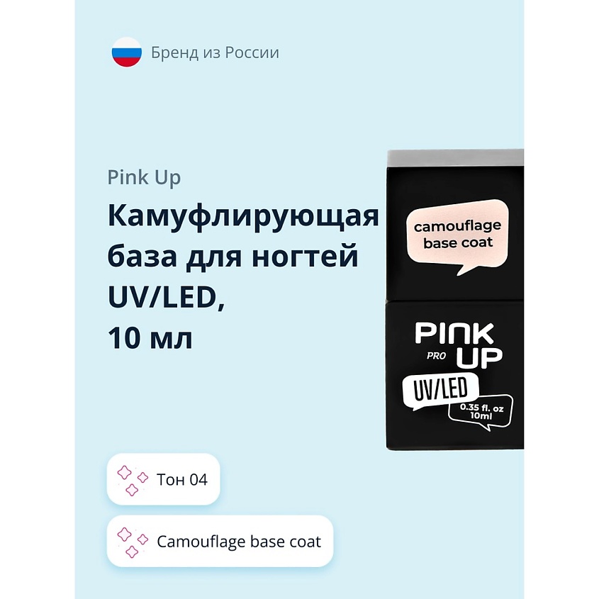 PINK UP Камуфлирующая база для ногтей UV/LED PRO – фото 1