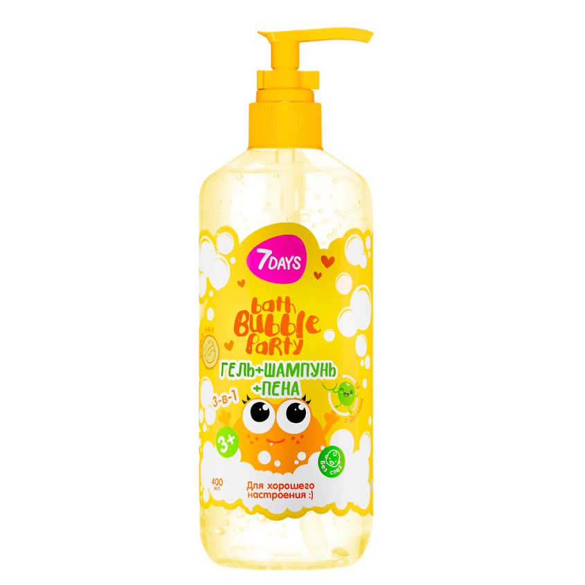7DAYS Детский шампунь для волос детей BATH BUBBLE PARTY – фото 1