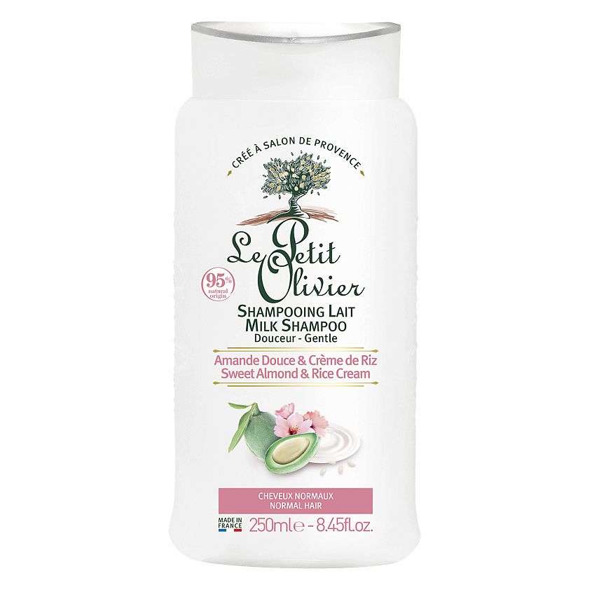 LE PETIT OLIVIER Шампунь для нормальных волос Миндальное молочко и рисовый крем Sweet Almond & Rice Cream Milk Shampoo – фото 2