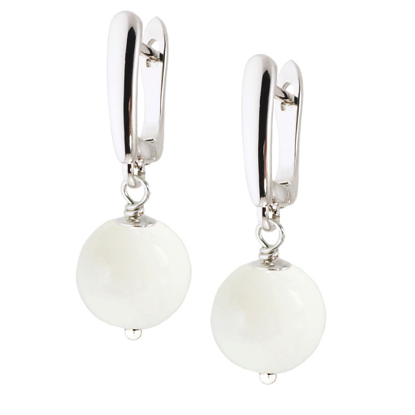 ALERIE-ACCESSORIES Серьги из натурального агата Forever Blanch – фото 2