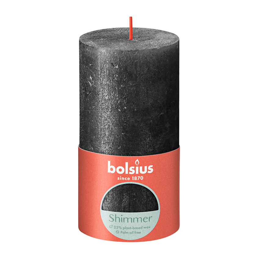 BOLSIUS Свеча рустик Shimmer антрацит – фото 1