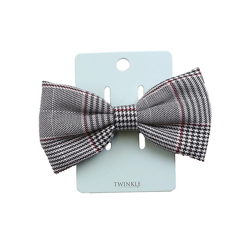 TWINKLE Заколка для волос с бантом Gray Checker – фото 2