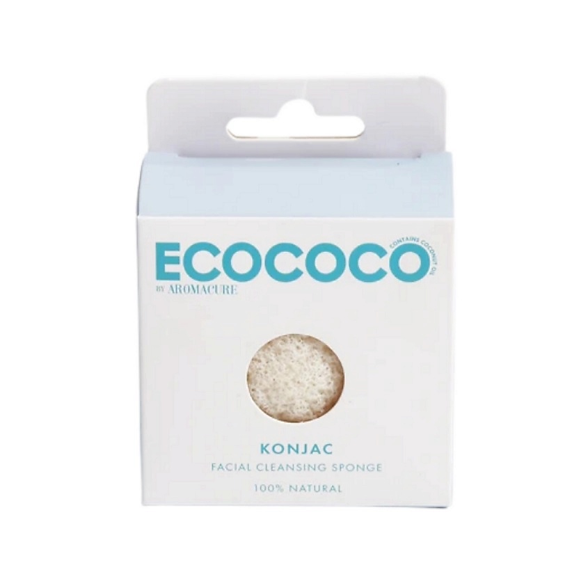 ECOCOCO Спонж для лица очищающий Konjac Facial Cleansing Sponge – фото 1