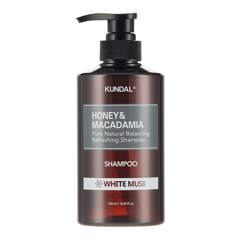 KUNDAL Шампунь для волос Белый мускус Honey & Macadamia Shampoo, 500 мл – фото 1