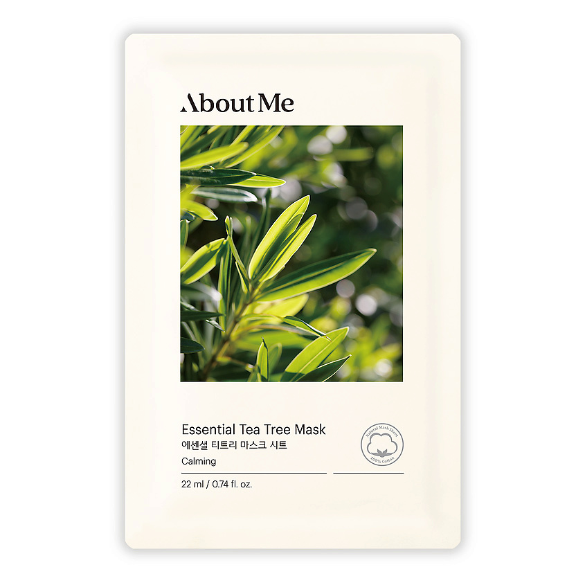 ABOUT ME Маска для лица тканевая с чайным деревом Essential Tea Tree Mask – фото 1