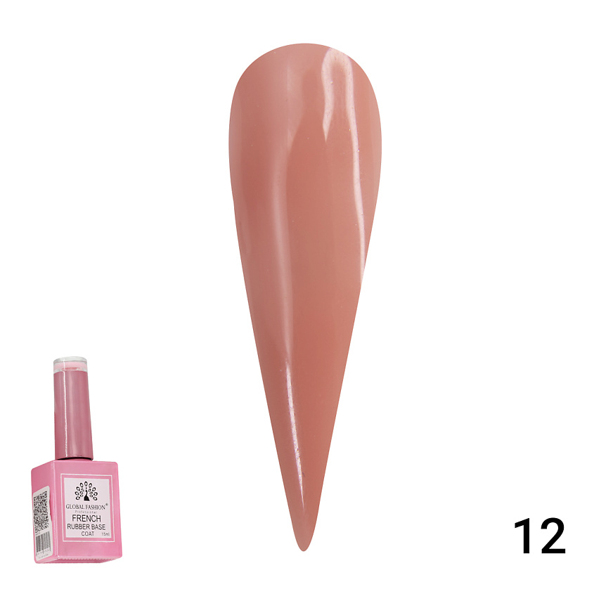 GLOBAL FASHION Каучуковая база для гель лака френч, Rubber Base Coat French 01 – фото 2