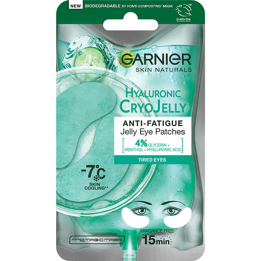 GARNIER Тканевые патчи Эксперт + Крио Гель Skin Naturals Hyaluronic Cryo Jelly Eye Patches – фото 1