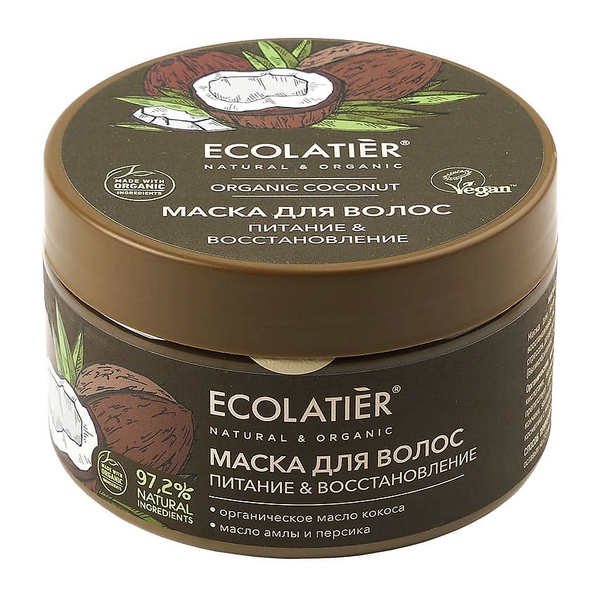 Ecolatier GREEN Маска для волос Питание & Восстановление ORGANIC COCONUT, 250 мл – фото 1