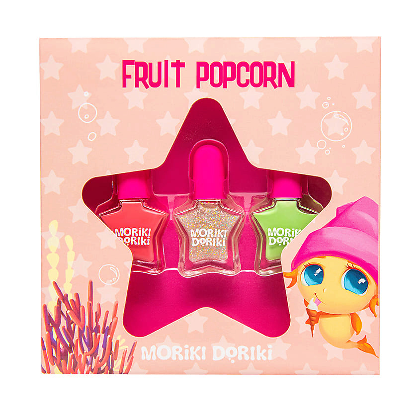 MORIKI DORIKI Набор лаков для ногтей Nail polish set FRUIT POPCORN – фото 1