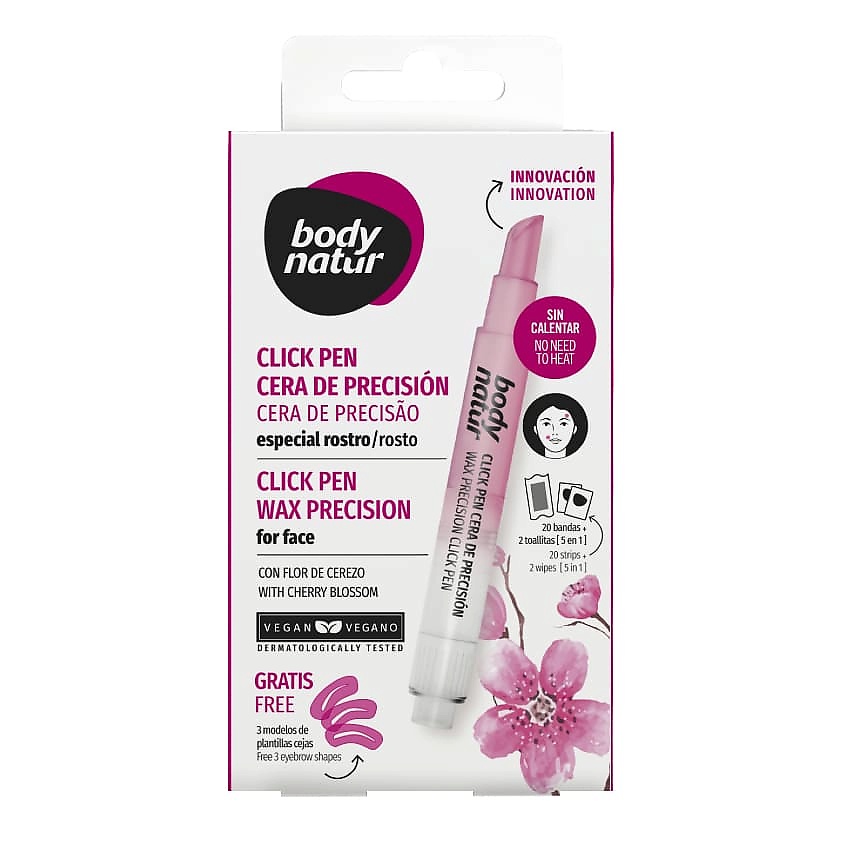 BODY NATUR Воск с аппликатором для лица с экстрактом цветка черешни Click Pen Wax Precision Face – фото 1