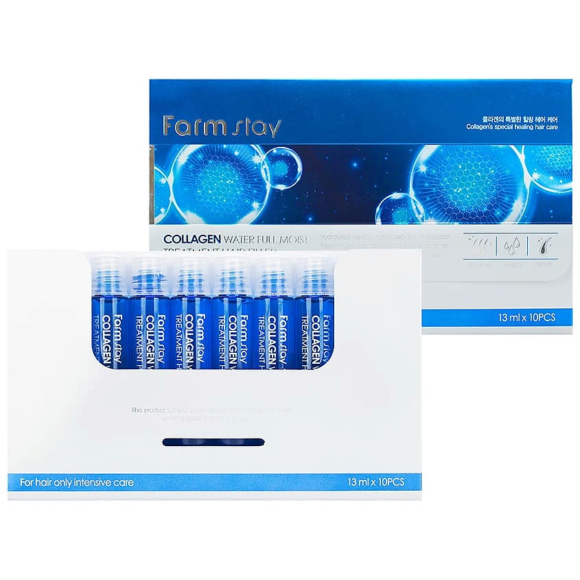 FARMSTAY Увлажняющий филлер с коллагеном для волос Collagen Water Full Moist Treatment Hair Filler – фото 1