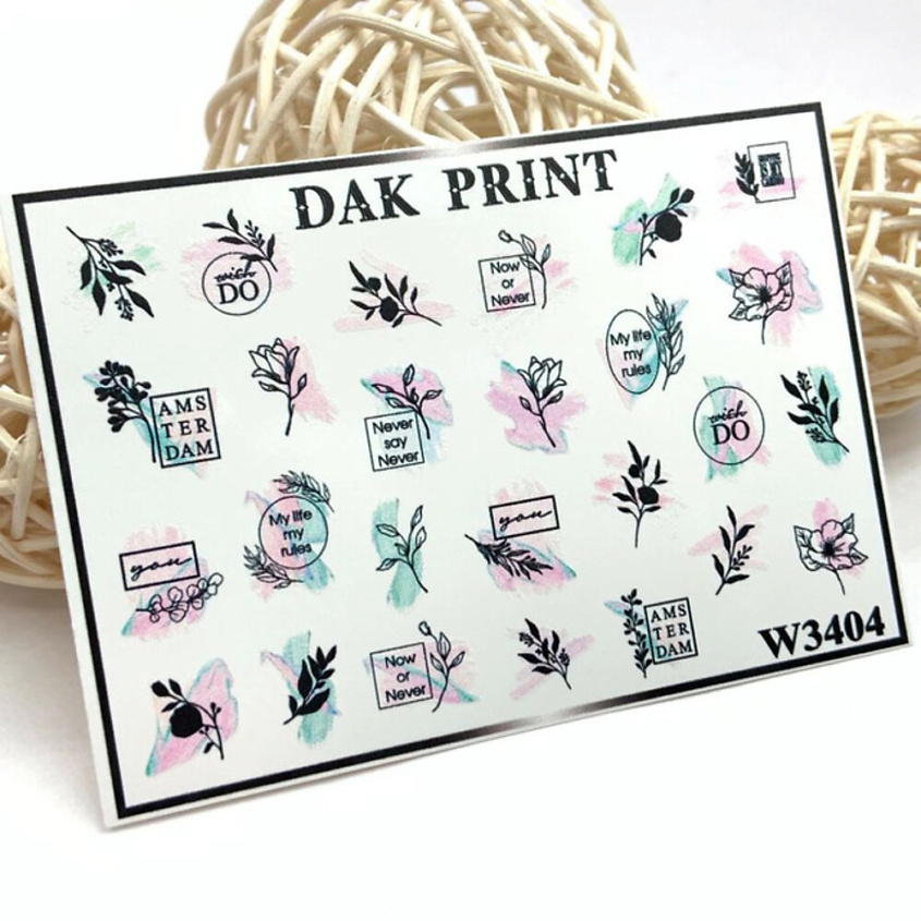 DAK PRINT Слайдер-дизайн для ногтей W3404 – фото 2
