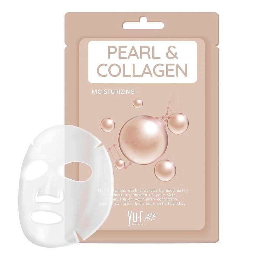 YU.R Тканевая маска для лица экстрактом жемчуга и коллагеном ME Pearl & Collagen Sheet Mask – фото 2