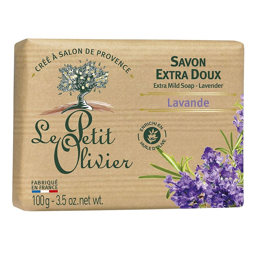 LE PETIT OLIVIER Мыло экстра нежное питательное Лаванда Lavender Soap – фото 1