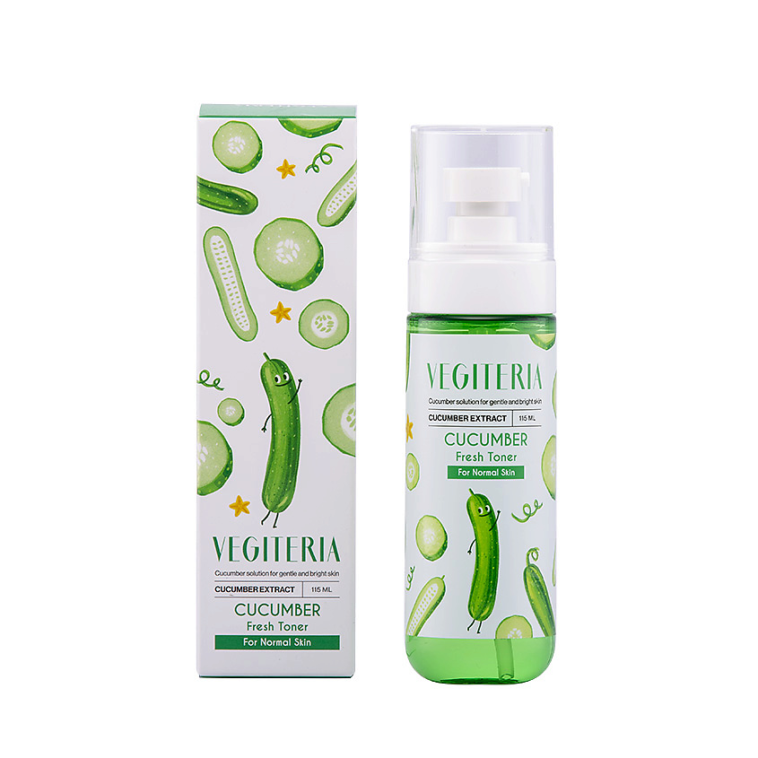 VEGITERIA Освежающий тоник для лица для нормальной и комбинированной кожи CUCUMBER – фото 2
