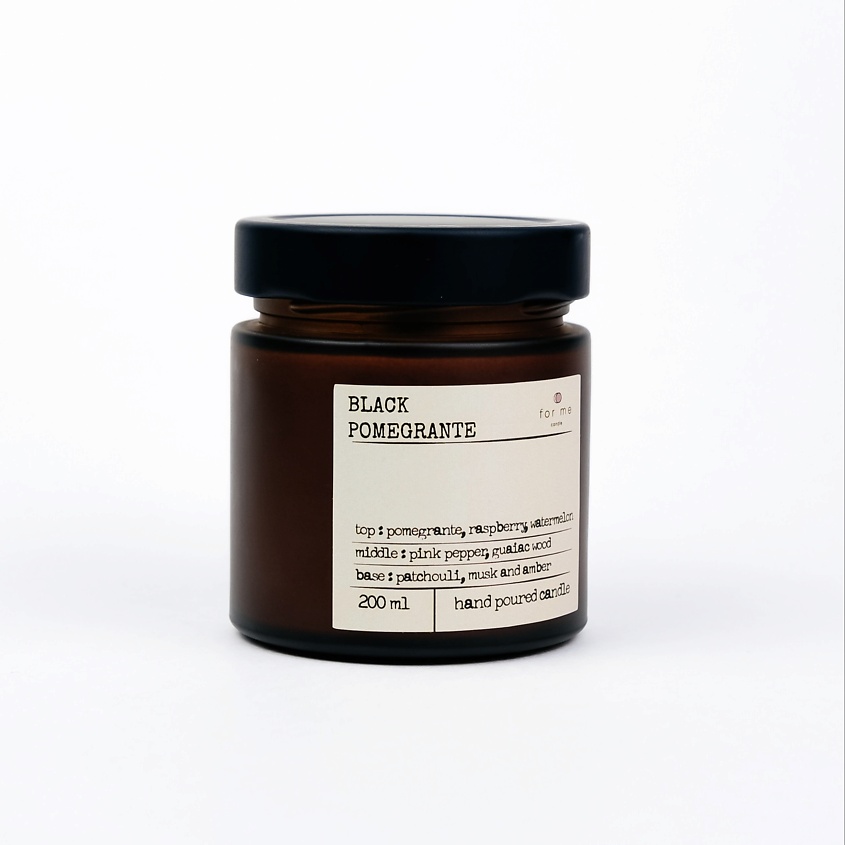 FOR ME CANDLE Ароматическая свеча с деревянным фитилем Black pomegrante – фото 1