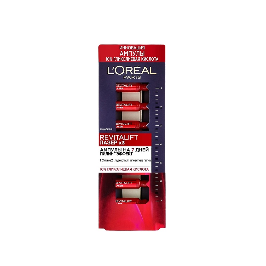 L'ORÉAL PARIS Ампулы пилинг эффект, с гликолиевой кислотой Revitalift Laser х3 – фото 1