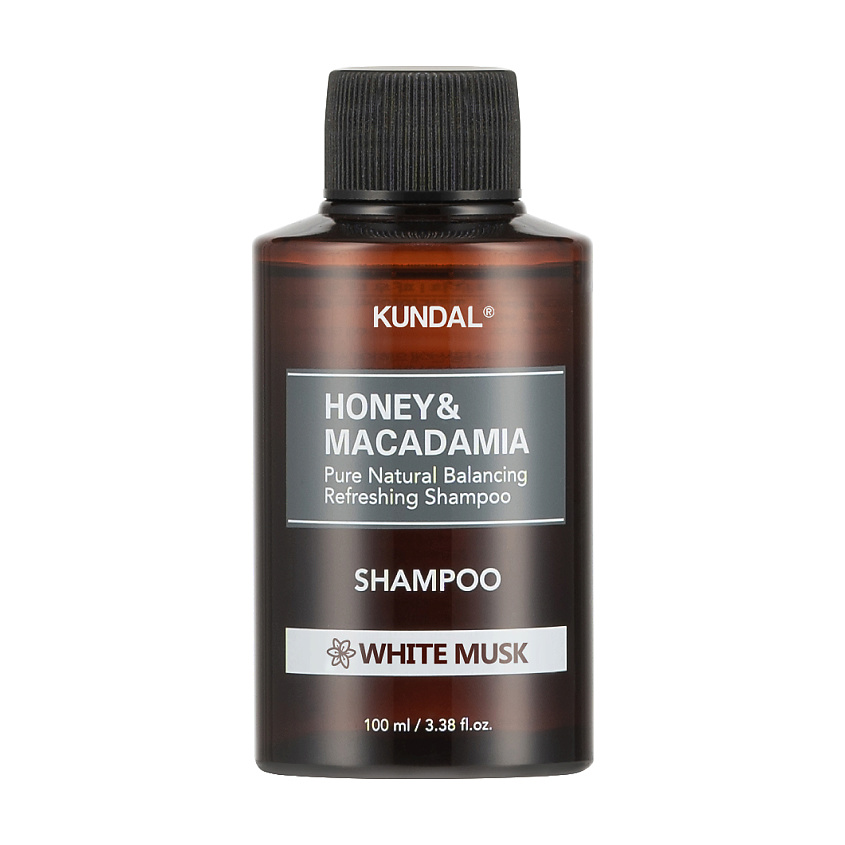 KUNDAL Шампунь для волос Белый мускус Honey & Macadamia Shampoo, 100 мл – фото 1