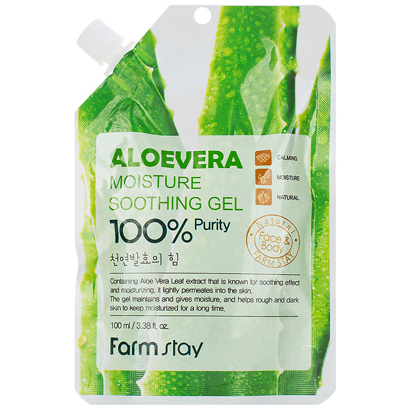 FARMSTAY Гель для лица и тела увлажняющий успокаивающий с экстрактом алоэ Moisture Soothing Gel Aloevera – фото 1