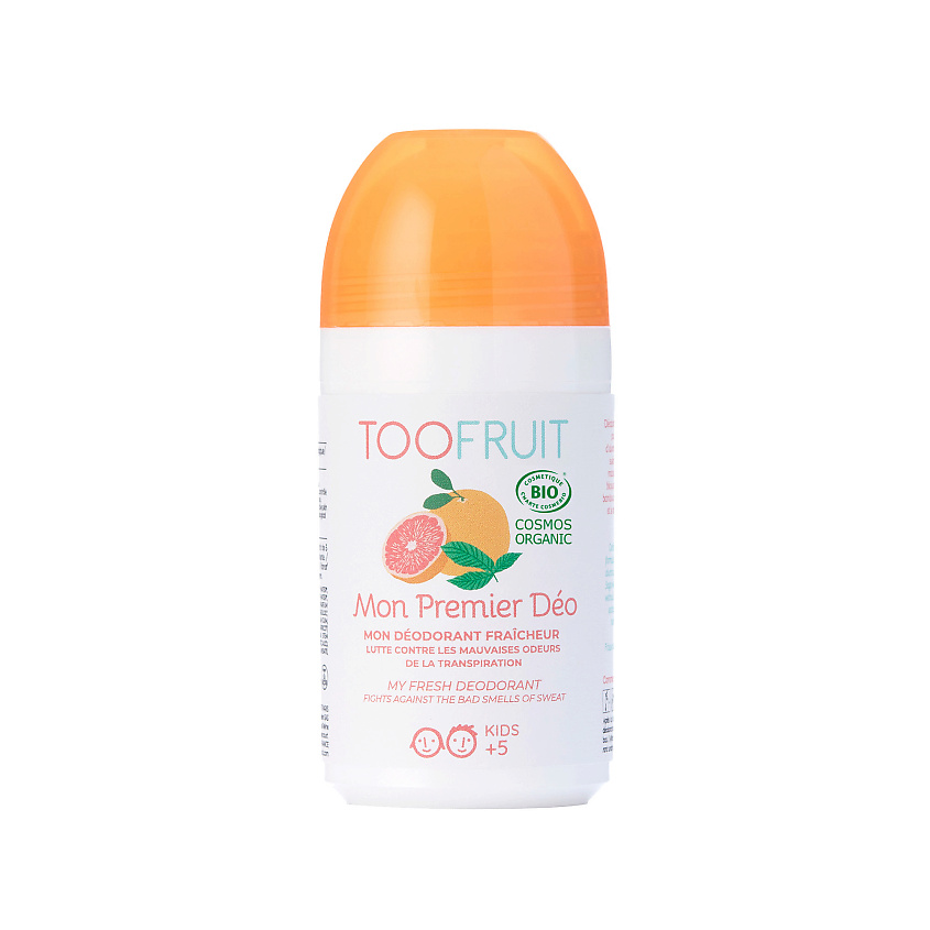 TOOFRUIT Дезодорант роликовый детский для чувствительной кожи без спирта "Грейпфрут-Мята" – фото 1