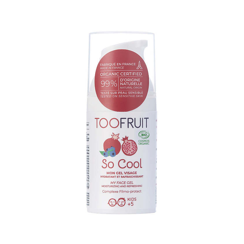 TOOFRUIT Гель для лица детский увлажняющий "Черника-Гранат" – фото 1
