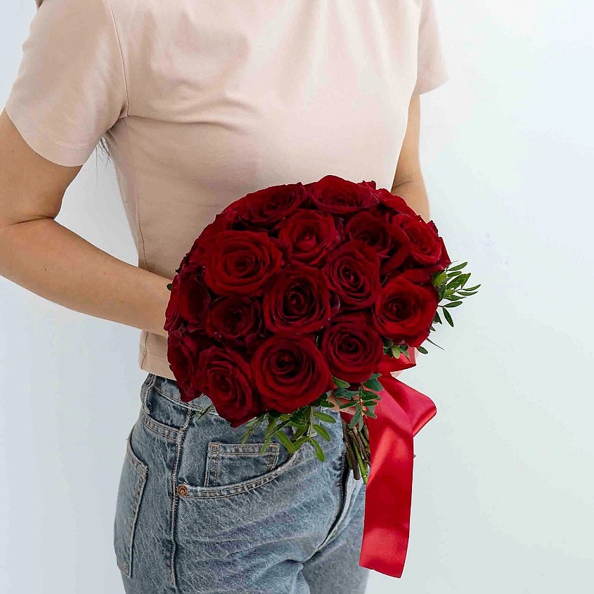 ЛЭТУАЛЬ FLOWERS Букет невесты из бордовых роз – фото 1