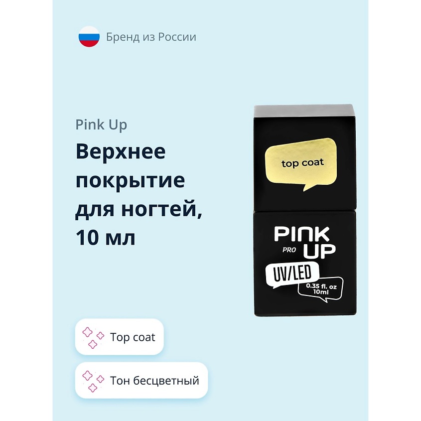 PINK UP Верхнее покрытие для ногтей PRO top coat – фото 1