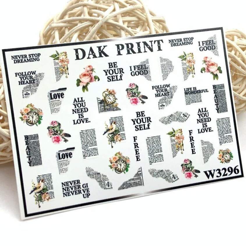 DAK PRINT Слайдер-дизайн для ногтей W3296 – фото 2