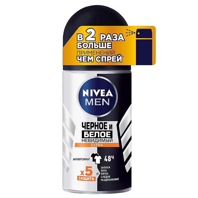 NIVEA MEN Дезодорант-антиперспирант "Черное и Белое" Невидимый EXTRA – фото 1