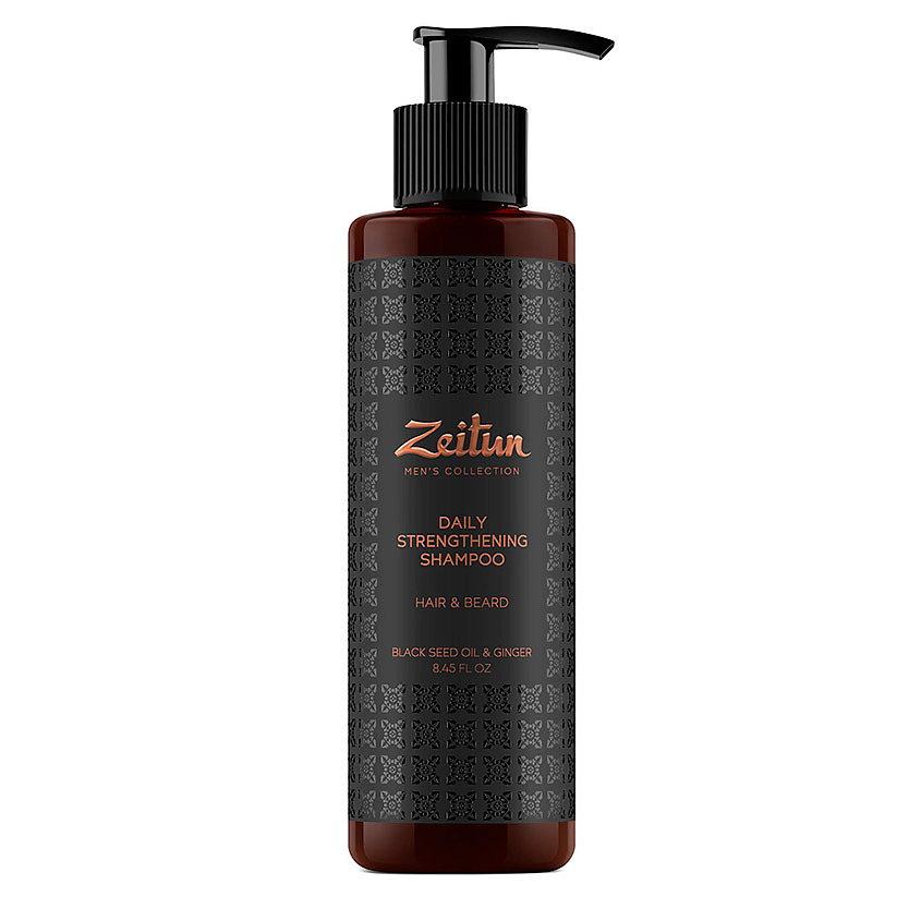ZEITUN Шампунь для волос и бороды укрепляющий с имбирем и черным тмином Men's Collection. Daily Strengthening Shampoo – фото 1