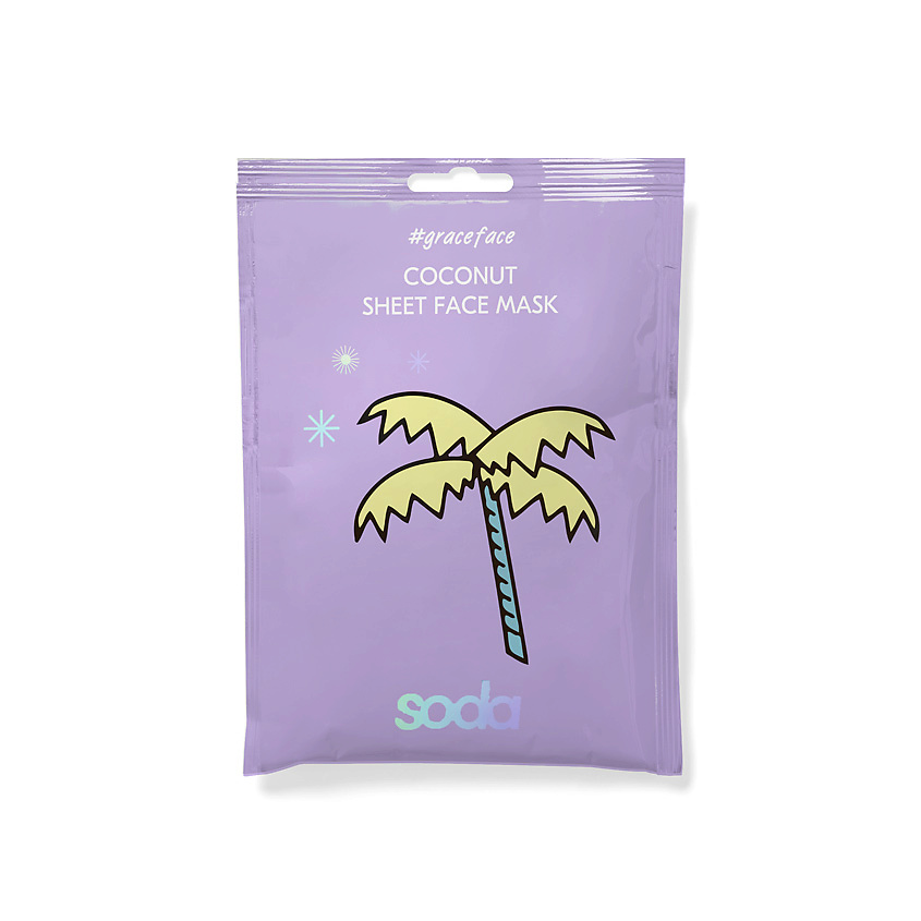 SODA Тканевая маска для лица "кокос" COCONUT SHEET FACE MASK – фото 1