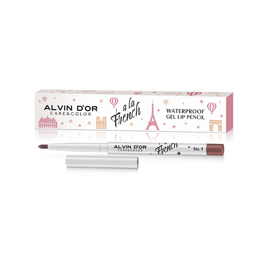 ALVIN D’OR Водостойкий гелевый карандаш для губ WATERPROOF GEL LIP PENCIL A LA FRENCH – фото 1