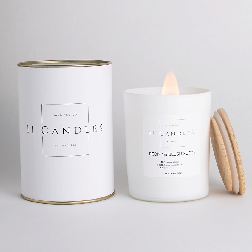 11 CANDLES Ароматическая свеча "Peony & Plush Suede" – фото 1