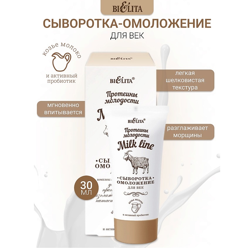 БЕЛИТА Сыворотка-омоложение для век Milk line Протеины молодости – фото 1